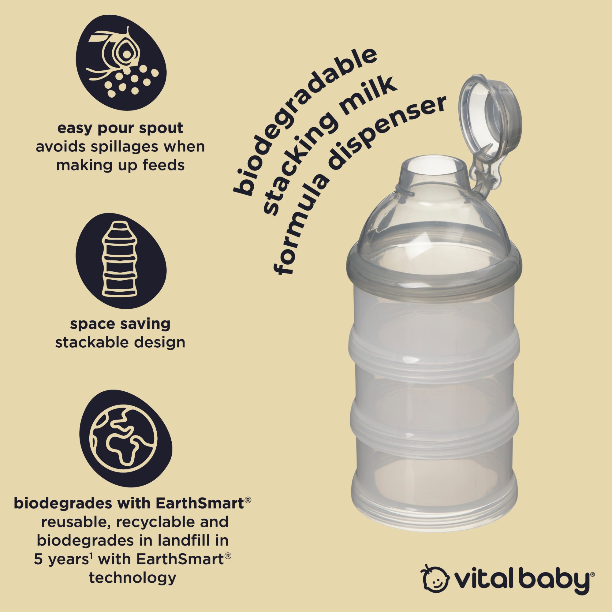 stacking milk formula dispenser